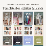 Canva email template and elements kit by simplylynnscreative featuring customizable graphics and design elements for professional emails.