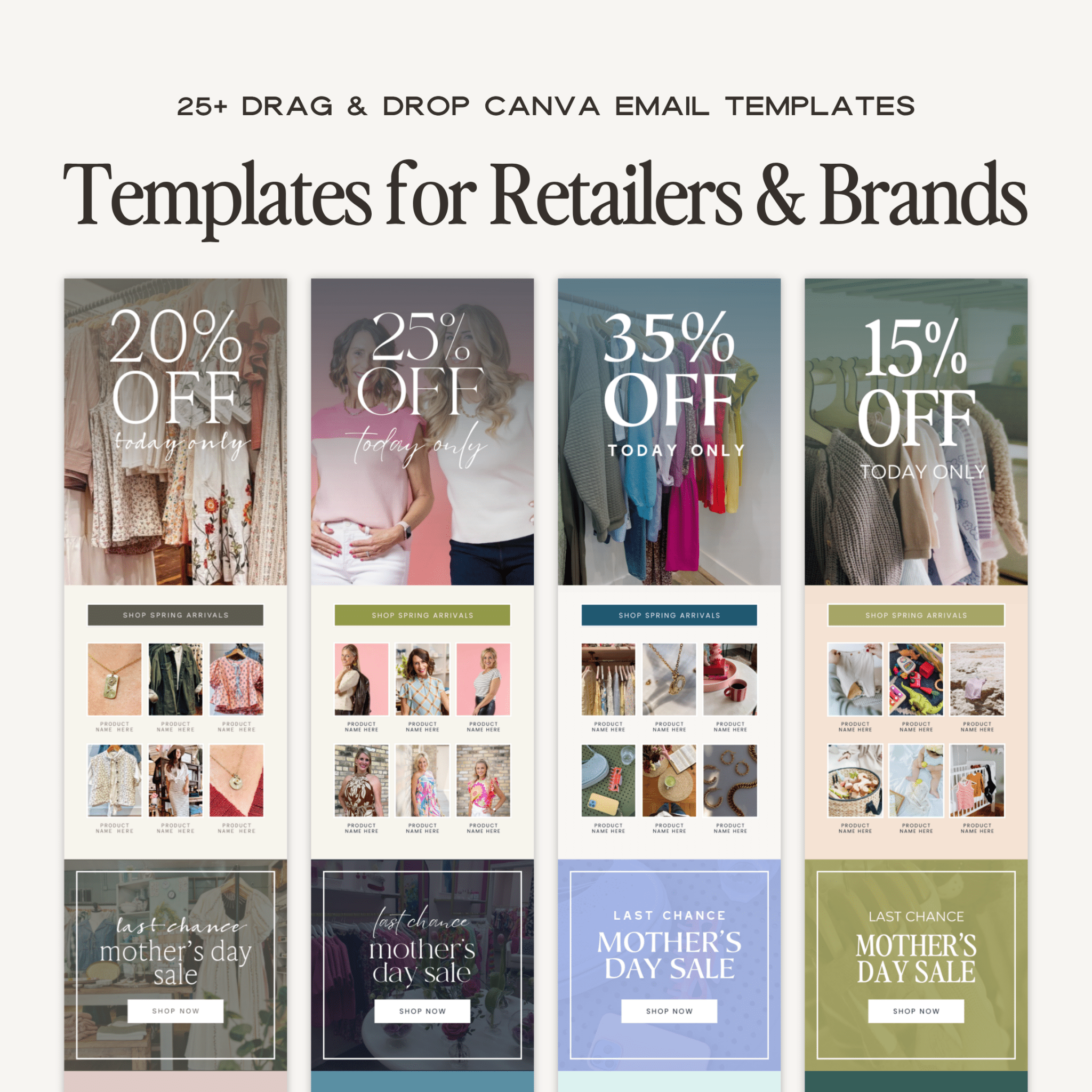 Canva email template and elements kit by simplylynnscreative featuring customizable graphics and design elements for professional emails.