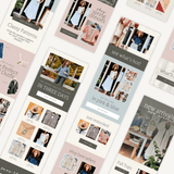 Canva email template and elements kit by simplylynnscreative showing colorful design elements and customizable email layout on screen.