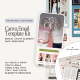 Canva email template and elements kit featuring customizable design elements for professional email creations by simplylynnscreative.