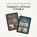 Canva email template and elements kit by simplylynnscreative, featuring customizable design components for professional email layouts.