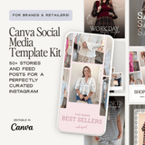 Canva social media template kit by simplylynnscreative featuring customizable designs for various social platforms.