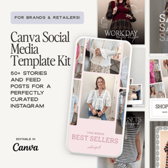 Canva social media template kit by simplylynnscreative with multiple customizable design templates for social media posts.