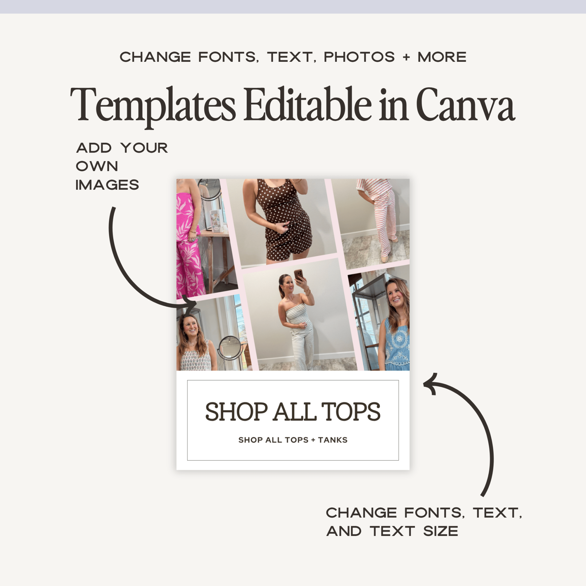 Canva social media template kit by simplylynnscreative featuring customizable designs for Instagram, Facebook, and Pinterest posts.
