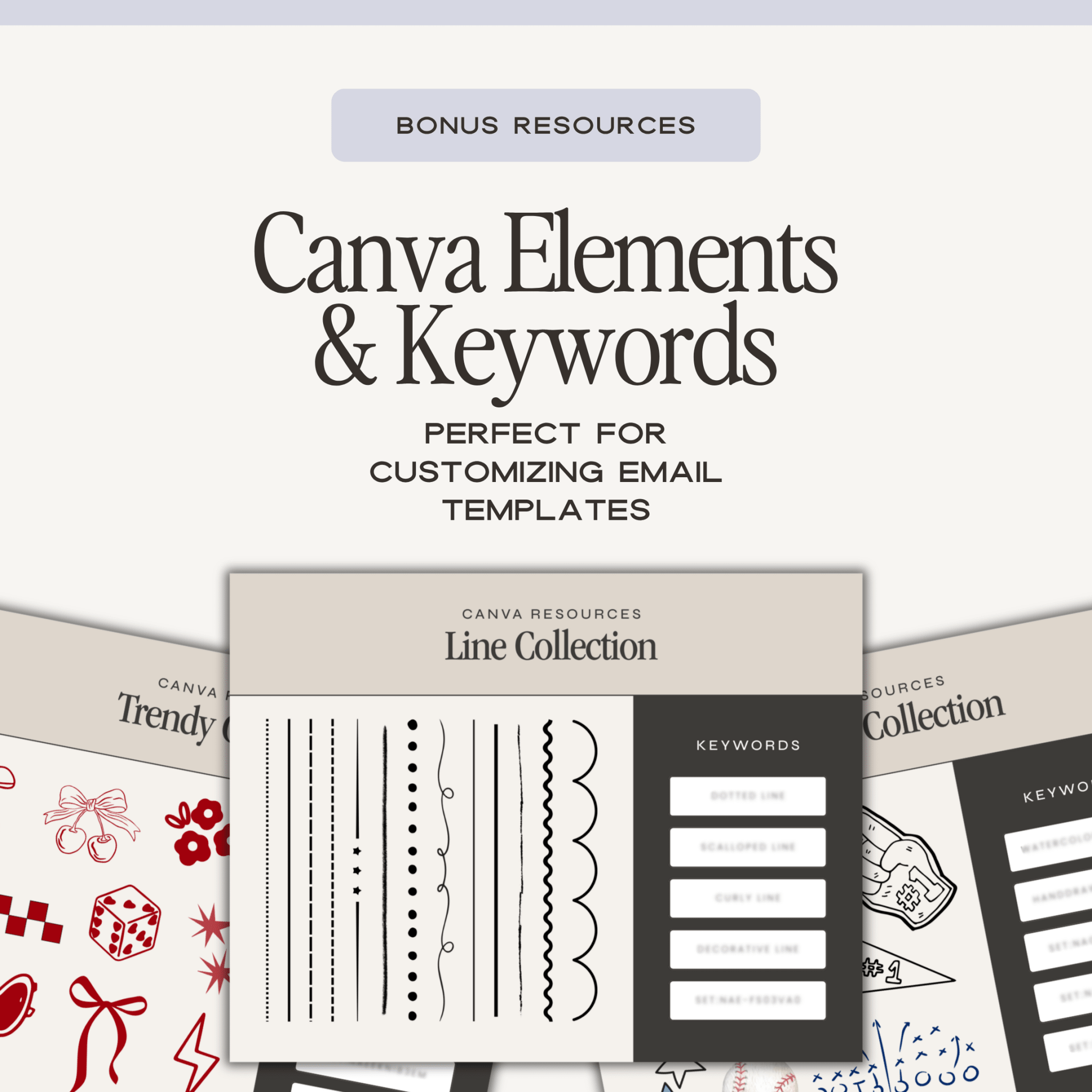 Canva email template and elements kit featuring modern design and customizable graphics for professional email campaigns.
