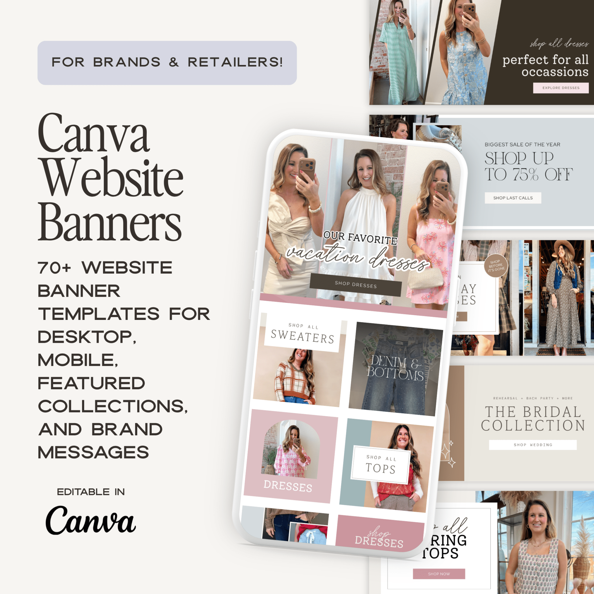 Custom Canva website banner template kit by simplylynnscreative with modern, vibrant designs for online branding and digital marketing