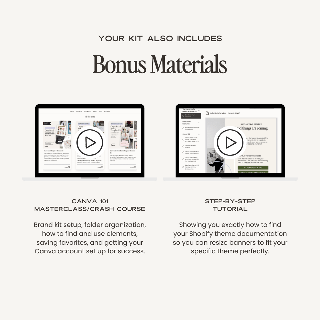 Canva website banner template kit by simplylynnscreative featuring customizable digital design elements and layouts for web banners.