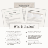 Klaviyo Kickstart email marketing course for retailers by Simply Lynn's Creative, featuring course materials and branding visuals.