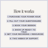 Power Hour with Cassidy from simplylynnscreative, featuring a vibrant event setup with speaker and audience interaction.