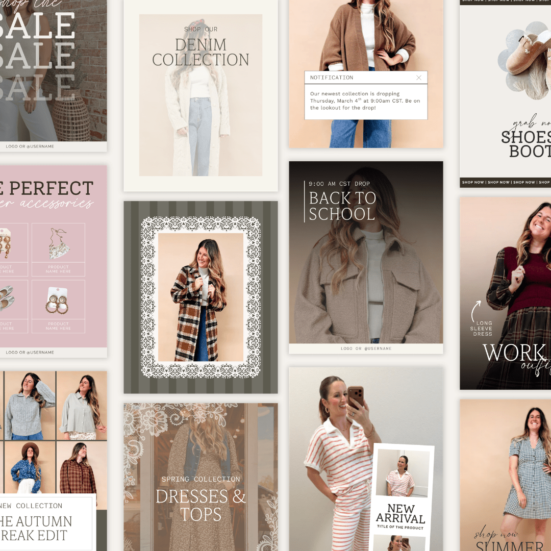 Canva social media template kit by simplylynnscreative featuring customizable designs for posts and stories.