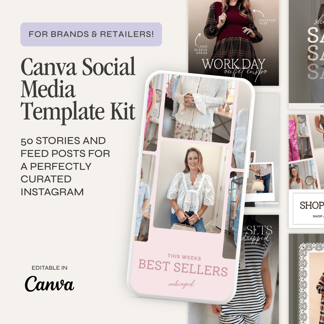 Canva social media template kit by simplylynnscreative showing colorful editable design layouts for online posts.