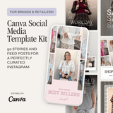 Canva social media template kit by simplylynnscreative showing colorful editable design layouts for online posts.
