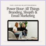 Power Hour with Cassidy session by simplylynnscreative, featuring a woman leading a creative workshop with art supplies.