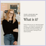 Power Hour with Cassidy by simplylynnscreative, featuring a woman leading a creative workshop with art supplies and a bright, welcoming space.
