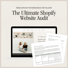 Screenshot of The Ultimate Shopify Website Audit report by simplylynnscreative, showcasing website analysis and improvement suggestions.