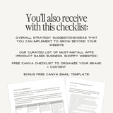 Screenshot of The Ultimate Brand & Shopify Website Audit by simplylynnscreative, showing audit report details and analysis layout.